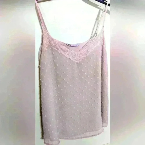 SO Tops - Soft Pink (Blush) Raised Textured  SO Lined Cami Size Large